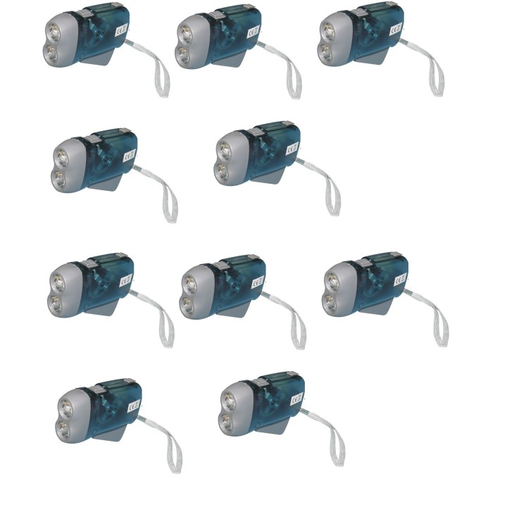 10 X 2 led linterna dinamo sin carga de la batería un poco de presión innovaley jr international - 1