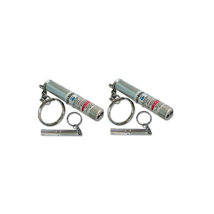 Packung mit 2 2 in 1 laserpointer taschenlampe rot weißes licht lazer 150m keyring hama - 2