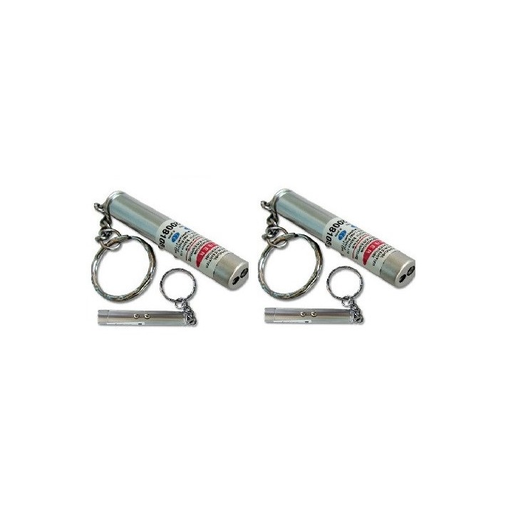 Packung mit 2 2 in 1 laserpointer taschenlampe rot weißes licht lazer 150m keyring hama - 2