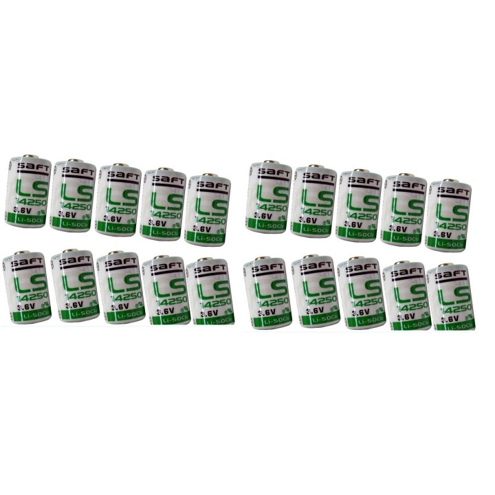 20 saft batteria al litio 3,6 v 1/2 aa ls14250 tl5902 tl5151 tl5101 tl4902 ls 14250 sl350 sl750 lct1200 saft - 1