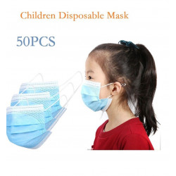 50 Masques jetables a lanieres enfant  antipollution protection respiratoire 3 plis anti-poussière bouche nez