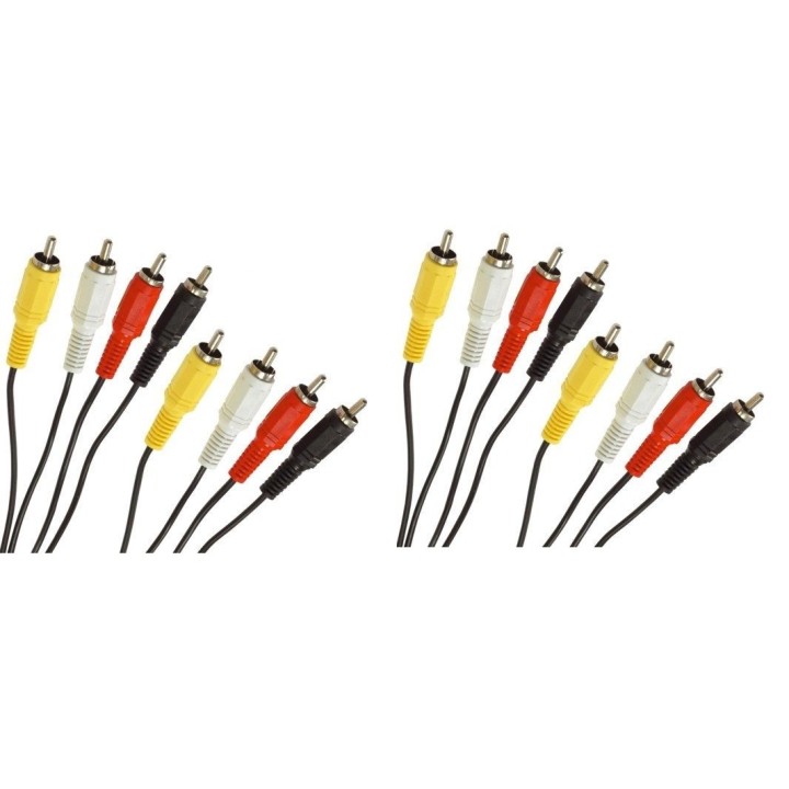 2 X Cable 1,2m 4 rca macho a 4 rca macho cable cables rca macho hacia macho cables alarmas sistema seguridad jr international - 