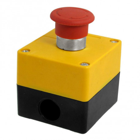 Weatherproof emergency stop push button on off switch nc idec - 1