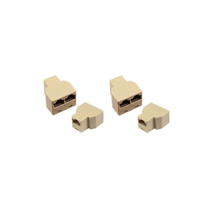 2 Adaptador rj45 hembra 2xrj45 hembra desdoblador modular ethernet jr international - 3