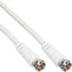 Cable-527/10 75 ohm antenna cable cord plug male plug to f f 10m white male konig - 2