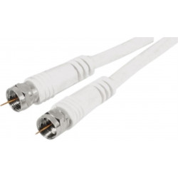 Cable-527/10 75 ohm antenna cable cord plug male plug to f f 10m white male konig - 3