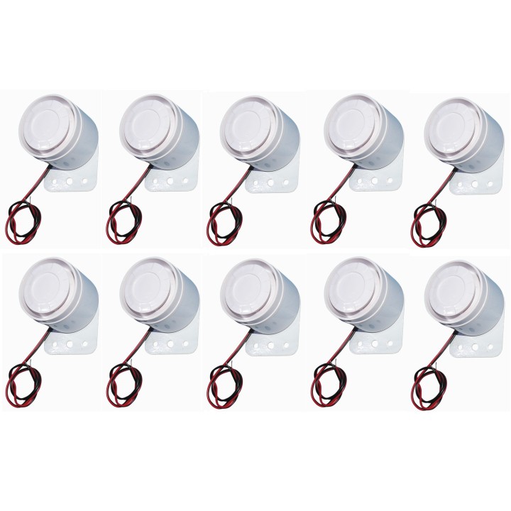 10 Kleine sirene 5 15vdc 250ma 120db mit draht jr international - 2