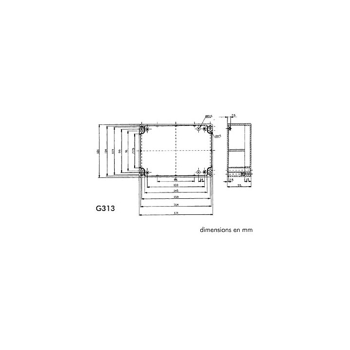 Caja impermeable en abs gris oscurro 171*121*55 mm caja de protection del material velleman - 2