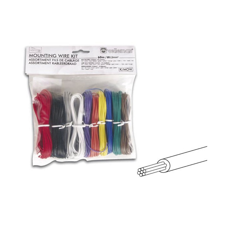 Set mit montagekabeln - 10 farben - 60m - mehradrig velleman - 1