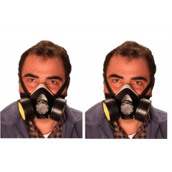 2 Gas mask covid-19 coronavirus chemical risks nose + mouth filter virus flu china souked - 26