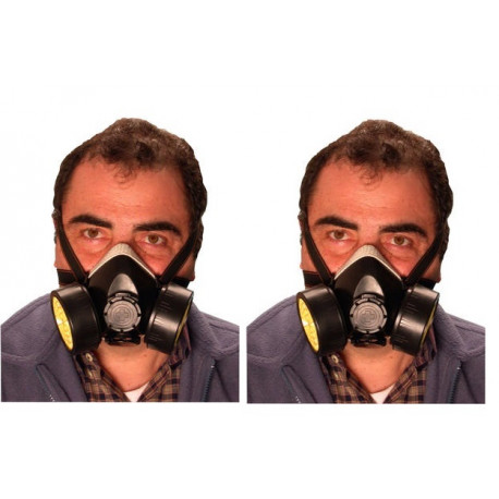 2 Maschera a gas protezione naso e bocca + filtro Influenza virus china  rischio chimico np306 + 2 rc206 covid-19 coronavirus
