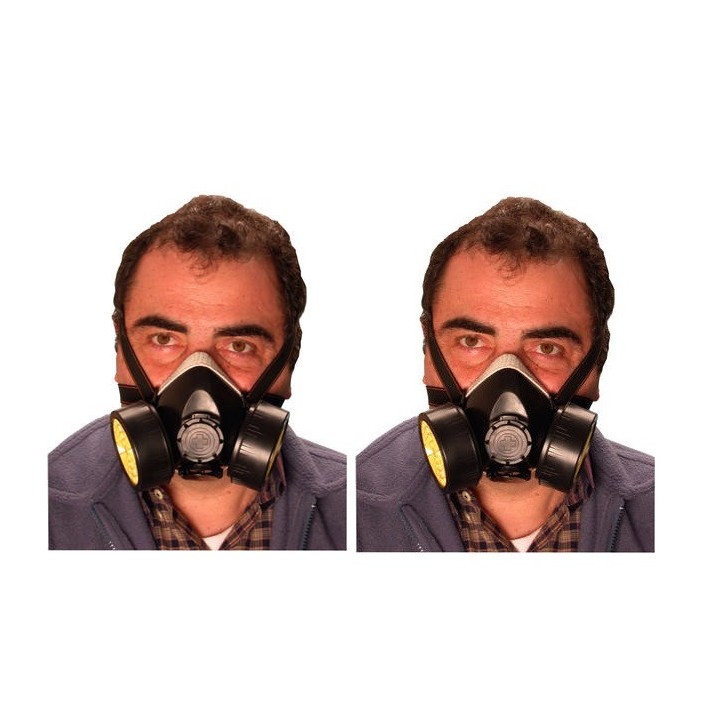2 Mascara de gas nariz + boca riesgo quimico virus gripe covid-19 coronavirus souked - 26