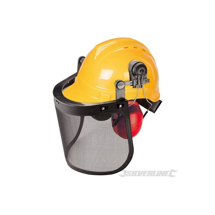 Casque de protection forestier tete anti-bruit 140873 EN352-3 EN397 EN1731 silverline