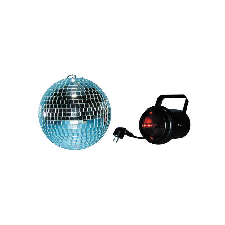 Kit illuminazione disco 1sfera poliedrica ruotante b20+ 1proiettore pf+ 1 lampadina par36+ 1filtro luminoso colore gr illuminazi