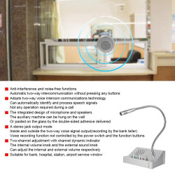 Interphone fenetre guichet de banque station essence poste de base microphone 110V 220v