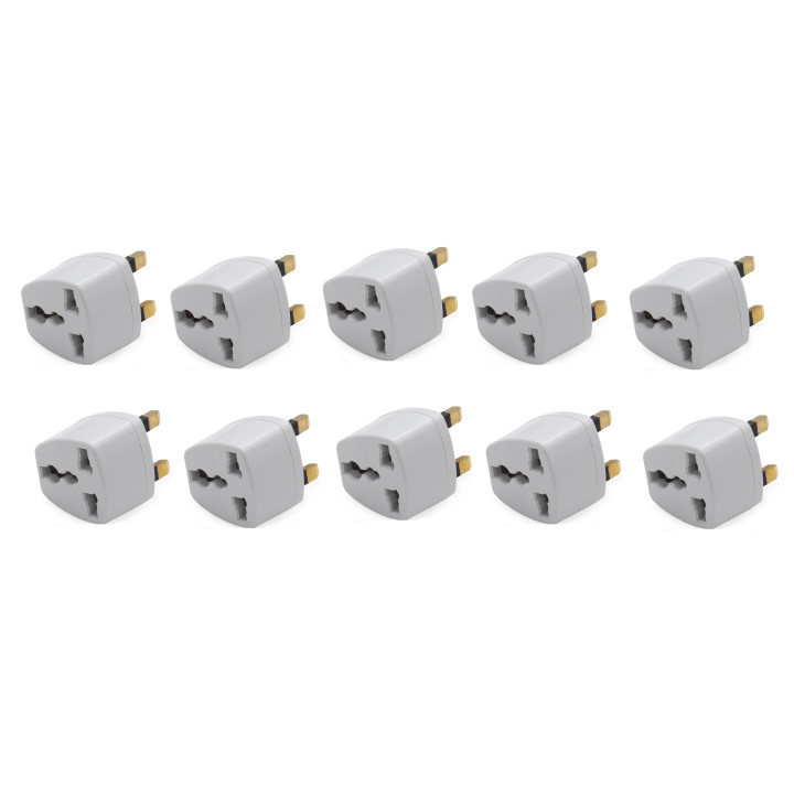 10 X Adattatore elettrico presa europea verso presa inglese senza presa terra convertitore adattatore converter jr international