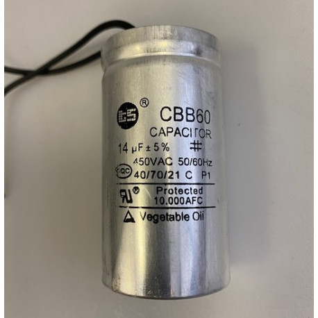 Electric capacitor condo with wire 14mf micro farad 400v 450v 500v booster cable capacitor porta capacitors aerzetix - 1