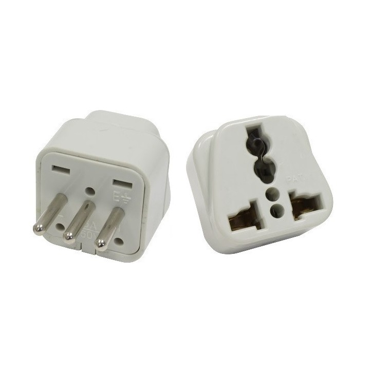 1000 Adaptador de enchufe eléctrico europa italia 10a 250v para viajar jr international - 3