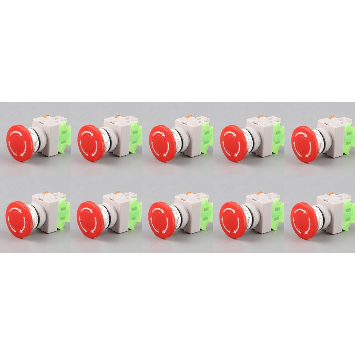 10 X Notfall einstellungsknopf no nf faustschlag diameter 22 mm bpr22 fur boit1 securite anti agressio jr international - 1