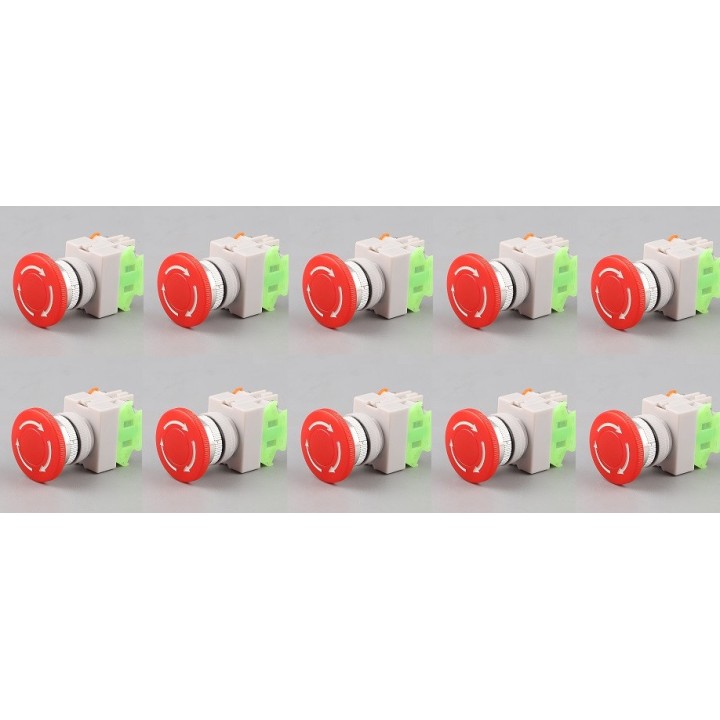 10 X Pulsante di emergenza no diametro nf punzone 22 mm per bpr22 boit1 sicurezza anti agressio jr international - 1