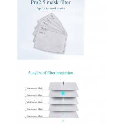 Libro respirador reutilizable lavable sin filtro 5 capas mrlavf contra la contaminación por polvo