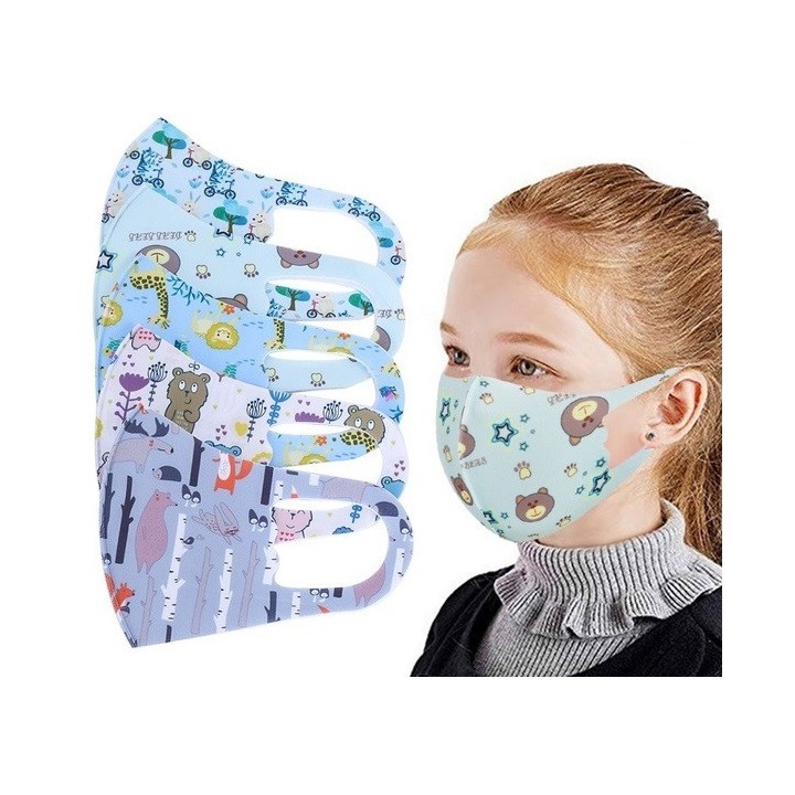 Masque respiratoire coton lavable enfant reutilisable livre sans filtre mrlavf anti poussiere pollution