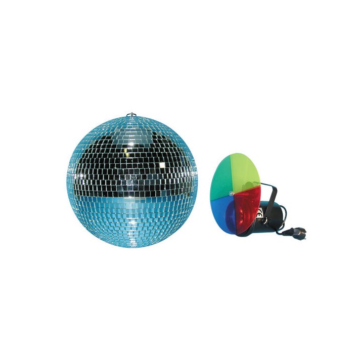 Kit disco alumbramiento electrico 1 bola polifacetica b30 + 1proyector con discos + 1bombilla par36 jr international - 1