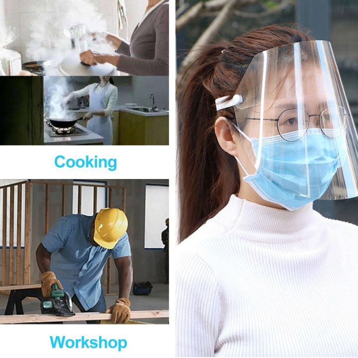 Transparenter Staubschutz gegen Spritzwasser Staubschutz Vollgesichtsmaske Visierschutz