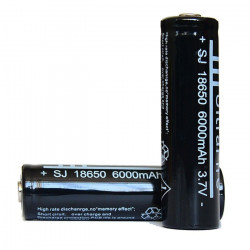 18650 Negro 18650 3.7v batería recargable de Li ion 6000mAh para la antorcha del faro tl - 5