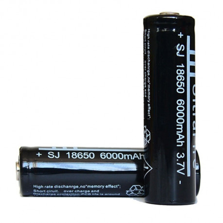 18650 Nero 18650 ricaricabile Li ion 3.7v 6000mAh batteria per la torcia Proiettore tl - 5