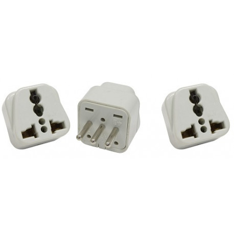 3 X Electric plug adapter italy europe 10a 250v to travel jr international - 1