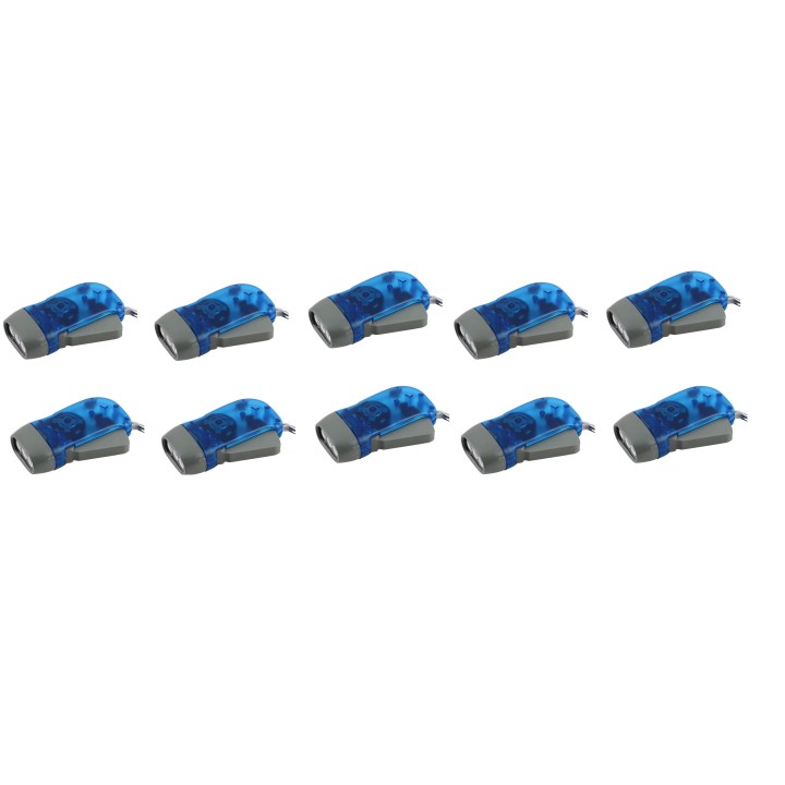 10 X Dynamo torcia illuminazione luce libera 3 led economico delle energie rinnovabili lag006.5107 jr international - 1
