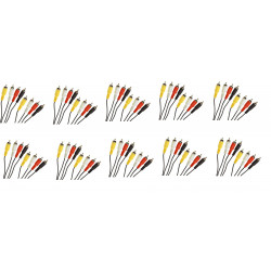 10 X Cable 1,2m 4 rca macho a 4 rca macho cable cables rca macho hacia macho cables alarmas sistema seguridad hama - 1
