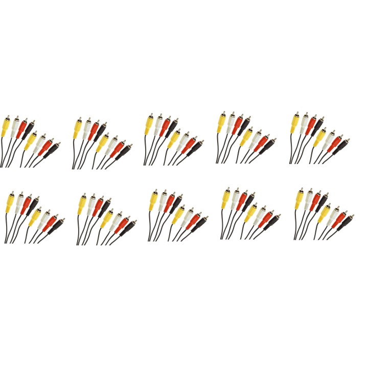10 X Cable 1,2m 4 rca macho a 4 rca macho cable cables rca macho hacia macho cables alarmas sistema seguridad hama - 1