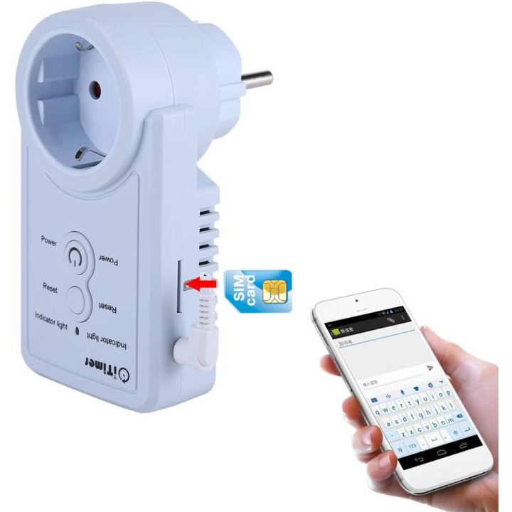 Prise GSM avec prise de courant Commutateur de prise de courant avec capteur de température Commande SMS
