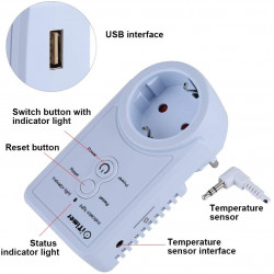 Toma GSM con toma de corriente toma de corriente con sensor de temperatura Control SMS