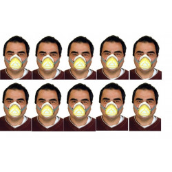 10 Gas mask protection high filtration protections np22 respirators safety masks gas jr international - 3