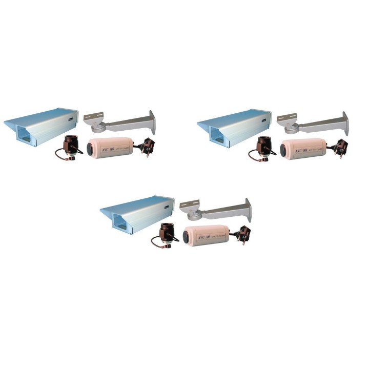 Uberwachungskamera set s w + objetktiv + wetterschutzgehause farbevideokamera set jr international - 1