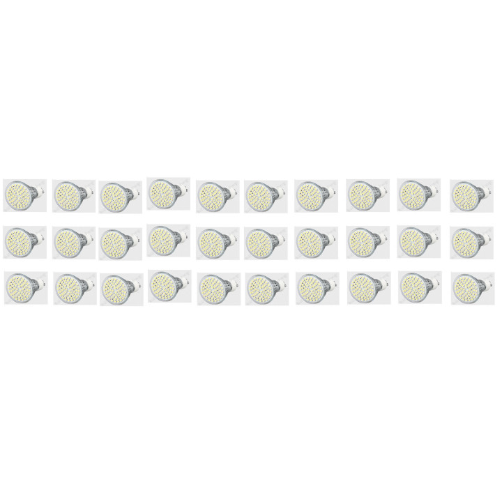 30 X Gu10 white 60 led light bulb lamp 4w jr international - 2