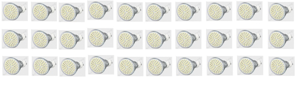 30 X Gu10 white 60 led light bulb lamp 4w jr international - 2