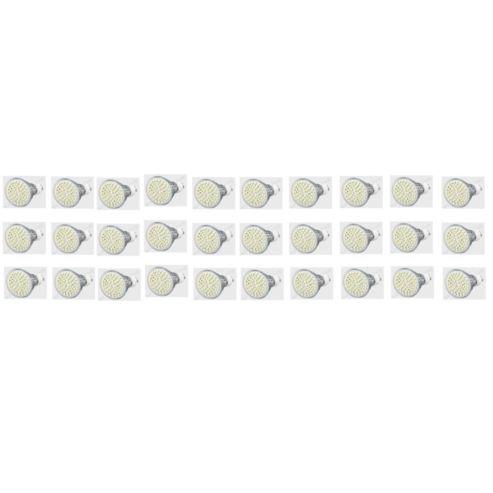 30 X 4w led gu10 lampada 60 bianco 6500k lampadina spot 220v 230v 240v consolidata bassa illuminazione gu10l4w jr international 