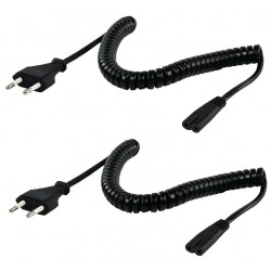 2 Spiralle enchufe del cable de alimentación a la ley IEC-320-c7 vlep11042b20 negro 2m Europea konig - 4
