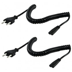 2 Spiralle power cable plug to European law iec-320-c7 2m black vlep11042b20