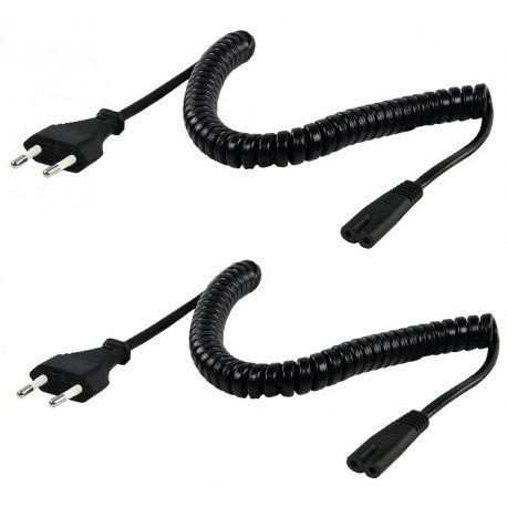 2 Spiralle power cable plug to European law iec-320-c7 2m black vlep11042b20 konig - 4