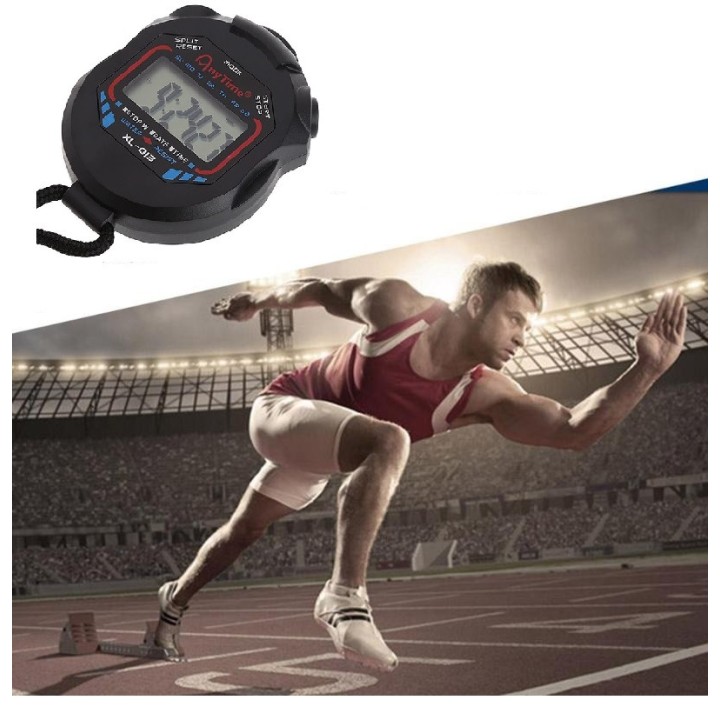 Sports Stopwatch Professional Handheld Waterproof LCD Digital Stopwatch Timer Chronograph Counter Sport Alarm