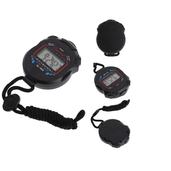 Sports Stopwatch Professional Handheld Waterproof LCD Digital Stopwatch Timer Chronograph Counter Sport Alarm