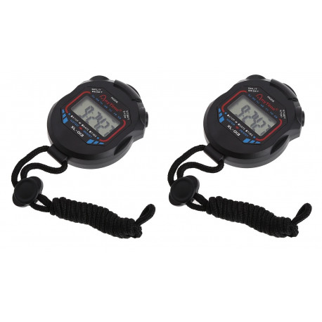 2 Cronómetro deportivo Profesional de mano Impermeable LCD Digital  Cronómetro Temporizador Cronógrafo Contador Alarma deport