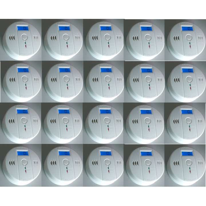 PACK OF 20 Autonomous sensor carbon monoxide detector co 9v en50291 type b odorless gas detection alarm buzzer jr international 
