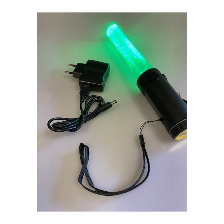 Baton lumineux led rouge + batterie rechargeable + chargeur 220v 5v support magnetique