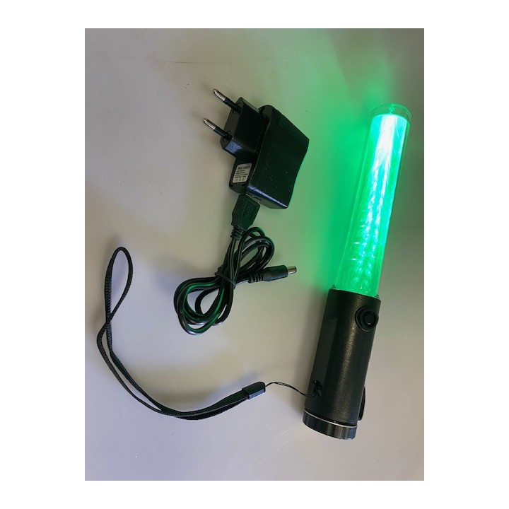 Baton lumineux led rouge + batterie rechargeable + chargeur 220v 5v support magnetique